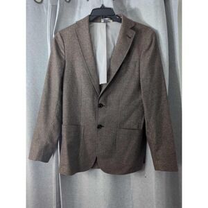 Crosby & Howard Blazer Mens Medium Brown Textured Two Button‎ Front Sport Coat